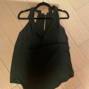 Hunter green silk tank